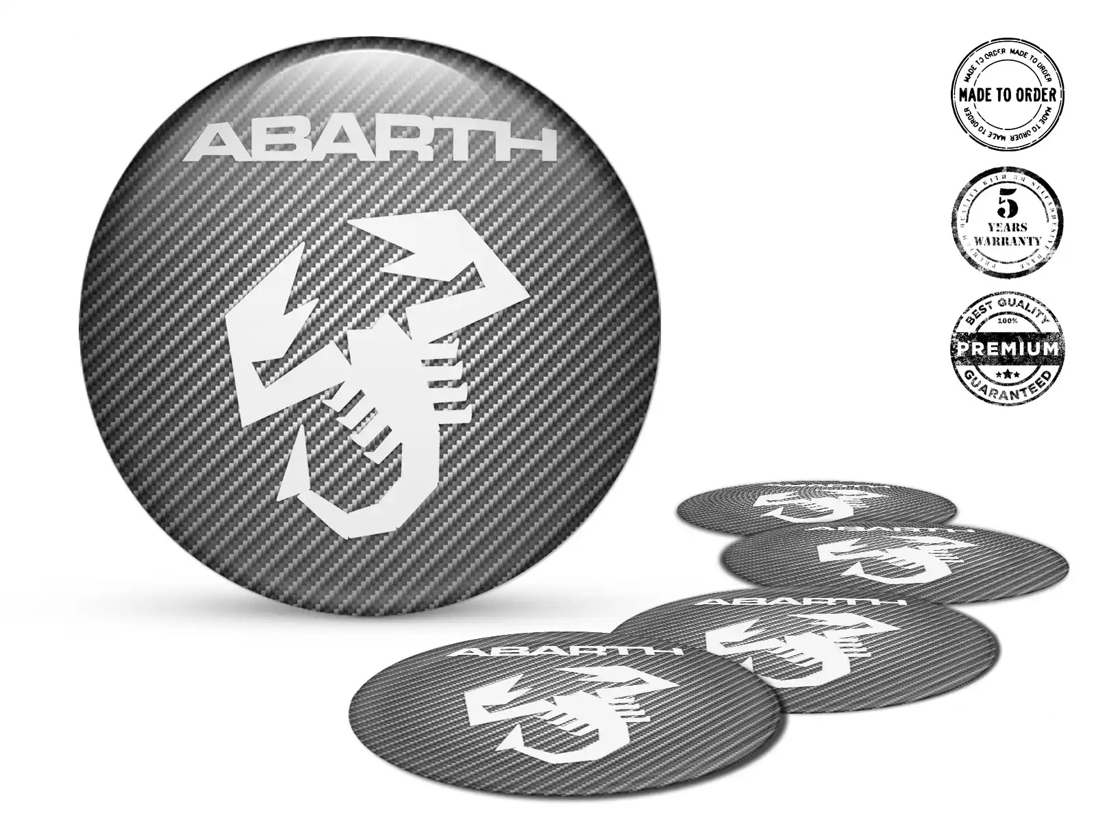 Fiat Abarth Radplaketten Ausgabe Harzgewölbte Labels